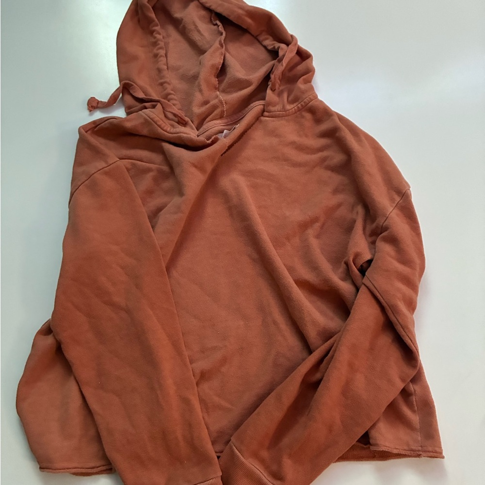 Rust Orange Women's Crop Top Hoodie